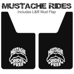Classic Series Mud Flaps 20" x 12" - Mustache Rides Mud Flaps Logo