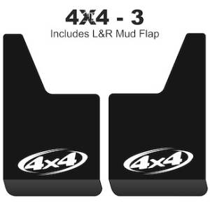 Contour Series Mud Flaps 19" x 12" - 4 X 4 - 3 Logo