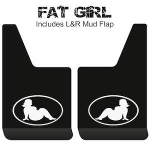Contour Series Mud Flaps 19" x 12" - Fat Girl Logo