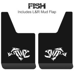 Contour Series Mud Flaps 19" x 12" - Fish Logo