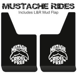 Contour Series Mud Flaps 19" x 12" - Mustache Rides Logo