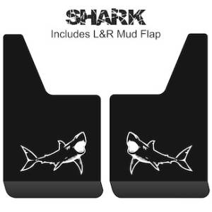 Contour Series Mud Flaps 19" x 12" - Shark Logo