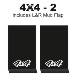 HD Contour Series Mud Flaps 22" x 13" - 4 X 4 - 2 Logo