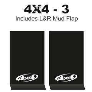 HD Contour Series Mud Flaps 22" x 13" - 4 X 4 - 3 Logo