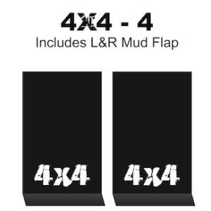 HD Contour Series Mud Flaps 22" x 13" - 4 X 4 - 4 Logo