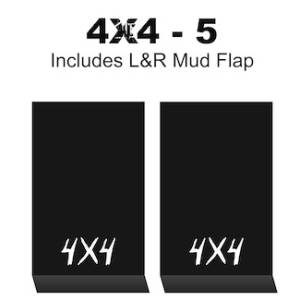 HD Contour Series Mud Flaps 22" x 13" - 4 X 4 - 5 Logo