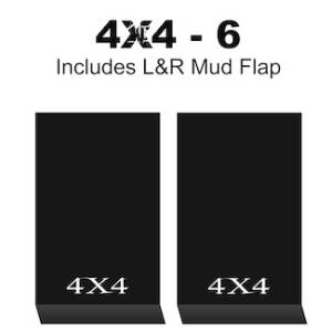 HD Contour Series Mud Flaps 22" x 13" - 4 X 4 - 6 Logo