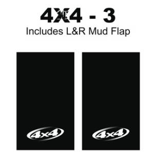 Heavy Duty Series Mud Flaps 22" x 13" - 4 X 4 - 3 Logo