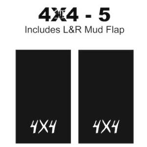 Heavy Duty Series Mud Flaps 22" x 13" - 4 X 4 - 5 Logo
