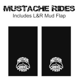 Heavy Duty Series Mud Flaps 22" x 13" - Mustache Rides Logo