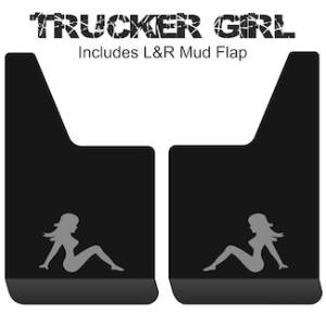 Proven Design - Contour Series Mud Flaps 19" x 12" - Trucker Girl Logo
