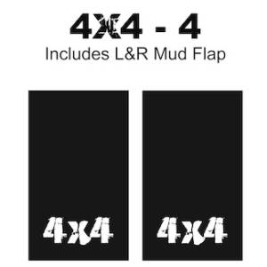 Proven Design - Heavy Duty Series Mud Flaps 22" x 13" - 4 X 4 - 4 Logo