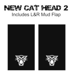 Proven Design - Heavy Duty Series Mud Flaps 22" x 13" - Cat Head Logo