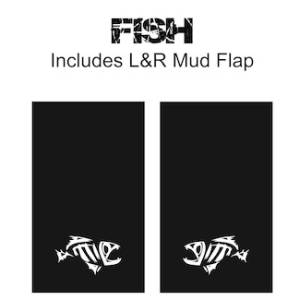 Proven Design - Heavy Duty Series Mud Flaps 22" x 13" - Fish Logo