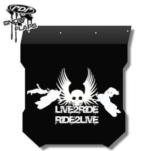 Snow Flaps - Polaris Pro RMK/Assault 2011+ - "Live 2 Ride" Logo