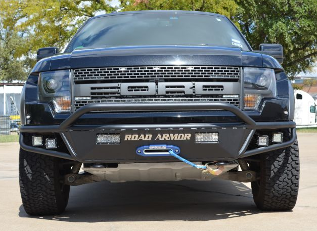 Road Armor 614S4B Front Stealth Winch Bumper with Square Light mounts ...