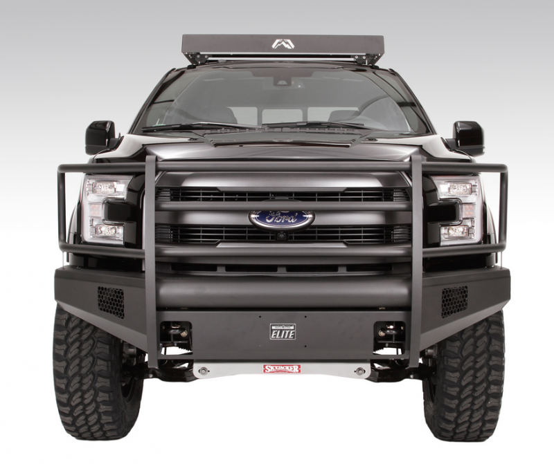 Fab Fours FF15-R3250-1 Black Steel Elite Smooth Front Bumper Full Guard ...