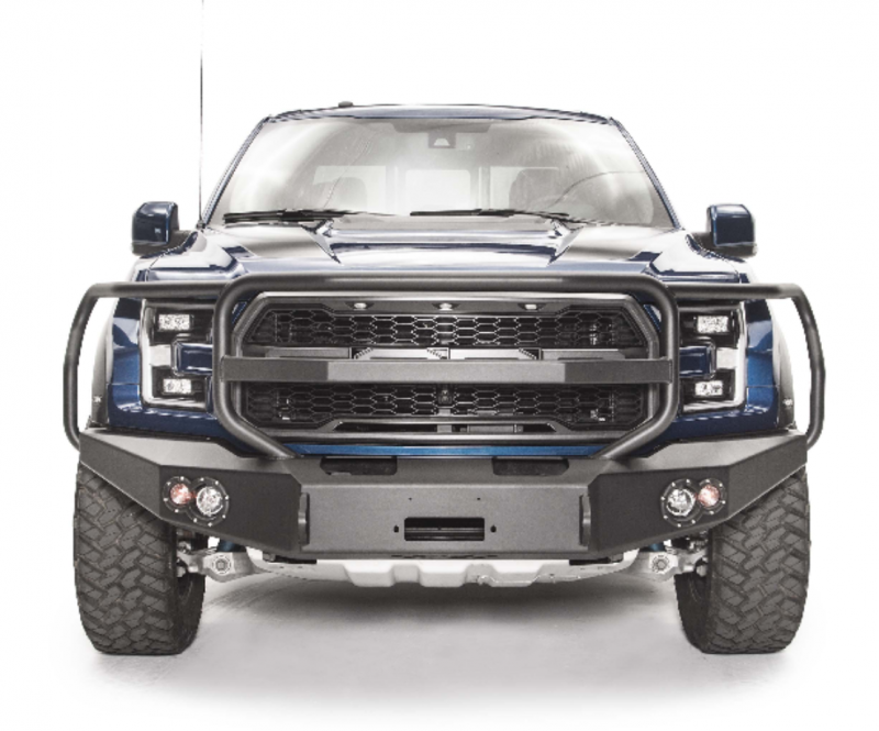 Fab Fours FF17-H4350-1 Winch Front Bumper with Grille Guard Ford Raptor ...