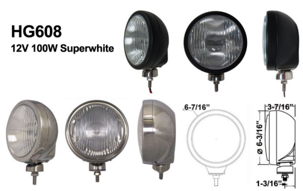 Eagle Eye Lights - Eagle Eye Lights HID608BF50W 6 3/16" Black 50W Internal Ballast HID Flood Clear Round HID Off Road Light with ABS Cover Each