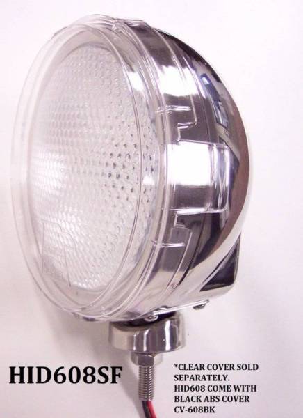 Eagle Eye Lights - Eagle Eye Lights HID608SF 6 3/16" Stainless Steel 35W Internal Ballast HID Flood Clear Round HID Off Road Light with ABS Cover Each