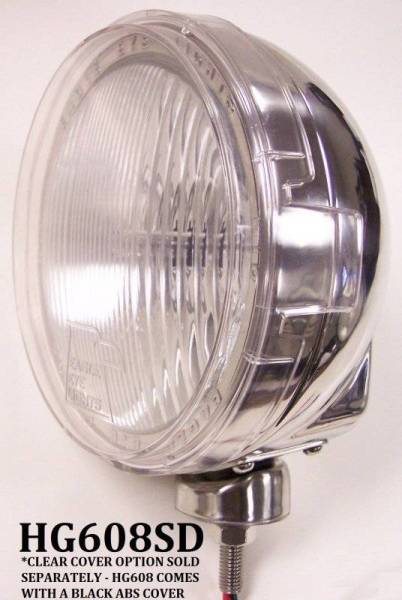 Eagle Eye Lights - Eagle Eye Lights HG608SD 6 3/16" Stainless Steel 12V 100W Superwhite Driving Clear Slim Round Halogen Off Road Light with ABS Cover Each