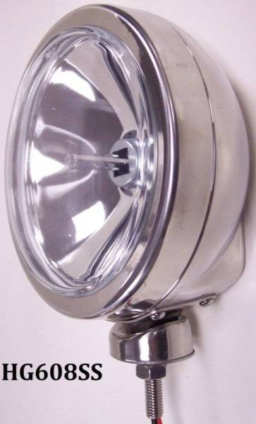 Eagle Eye Lights - Eagle Eye Lights HG608SS 6 3/16" Stainless Steel 12V 100W Superwhite Spot Clear Slim Round Halogen Off Road Light with ABS Cover Each