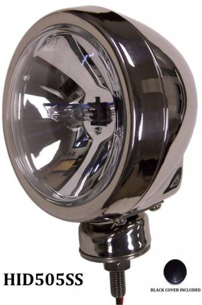 Eagle Eye Lights - Eagle Eye Lights HID505SS 4 31/32" Stainless Steel 35W Internal Ballast HID Spot Clear Round HID Off Road Light with ABS Cover Each