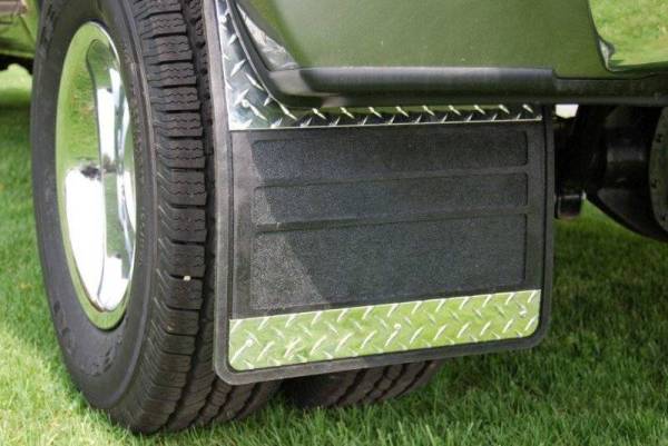 Owens - Owens 86RF100D Rubber with Diamond Plate Dually Mud Flaps Chevy C10 1973-1987