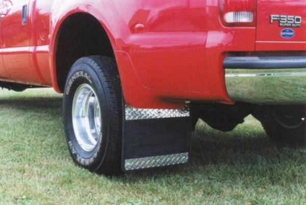 Owens - Owens 86RF104D Rubber with Diamond Plate Dually Mud Flaps Ford F250 1980-1998