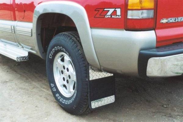 Owens - Owens 86RF201D Universal Fit Rubber with Diamond Plate Truck Mud Flaps