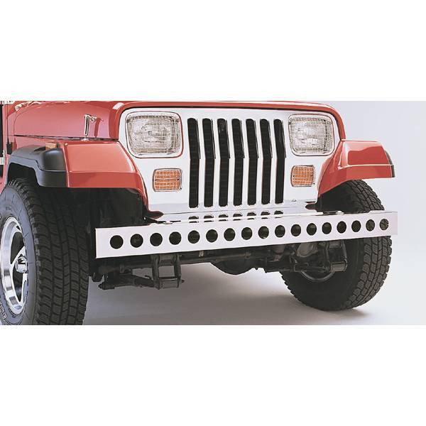 Rugged Ridge - Rugged Ridge 11107.02 Front Bumper With Holes Stainless Steel Jeep Wrangler YJ 1987-1995