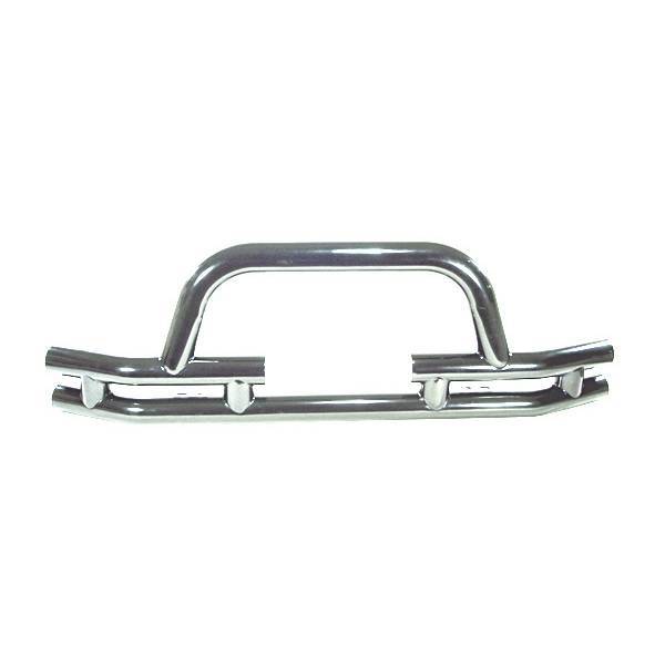 Rugged Ridge - Rugged Ridge 11563.03 Front Tube Bumper With Winch Cut Out Stainless 1976-2006 Jeep CJ Wrangler/Unlimited