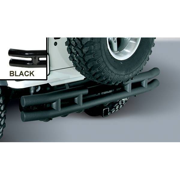 Rugged Ridge - Rugged Ridge 11570.04 Rear Tube Bumper With Hitch Black 1987-2006 Jeep Wrangler/Unlimited Two Boxes