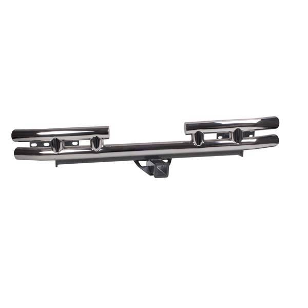 Rugged Ridge - Rugged Ridge 11573.04 Rear Tube Bumper With Hitch Stainless 1987-2006 Wrangler/UnlimitedTwo Boxes