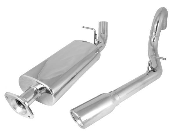 Rugged Ridge - Rugged Ridge 17606.72 Cat Back Exhaust Kit Stainless Steel Single Right Hand Outlet Jeep Wrangler Unlimited Lj 2004-2006 With 40L