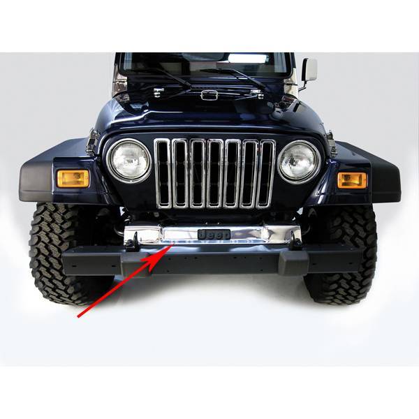 Rugged Ridge - Rugged Ridge 11120.03 Front Frame Cover Stainless 1997-2006 Wrangler Including Wrangler Unlimited Has Cutout Stock Jeep Lettering