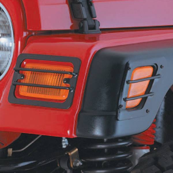 Rugged Ridge - Rugged Ridge 11231.01 Front Side Marker And Park Euro Guards Black 1997-2006 Wrangler/Unlimited 4 Pieces