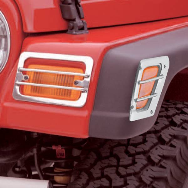 Rugged Ridge - Rugged Ridge 11142.02 Front Side Marker And Park Euro Guards Stainless 1997-2006 Wrangler/Unlimited 4 Pieces