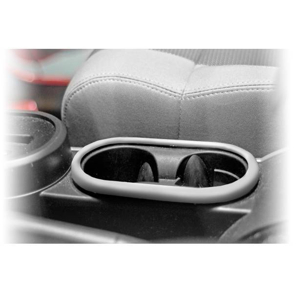 Rugged Ridge - Rugged Ridge 11151.13 Front Cup Holder Accent Silver Jeep Wrangler Jeep Wrangler JK 2007-2016