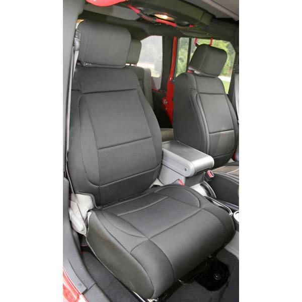Rugged Ridge - Rugged Ridge 13214.01 Seat Cover Front Black Jeep Wrangler JK 2007-2016 With Abs Flap