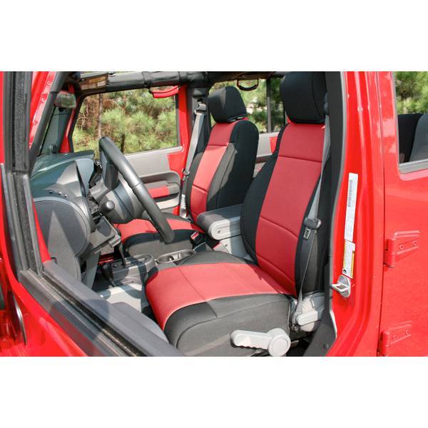 Rugged Ridge - Rugged Ridge 13215.53 Seat Cover Front Pair Neoprene Black With Red Inserts Jeep Wrangler Jeep Wrangler JK 2011