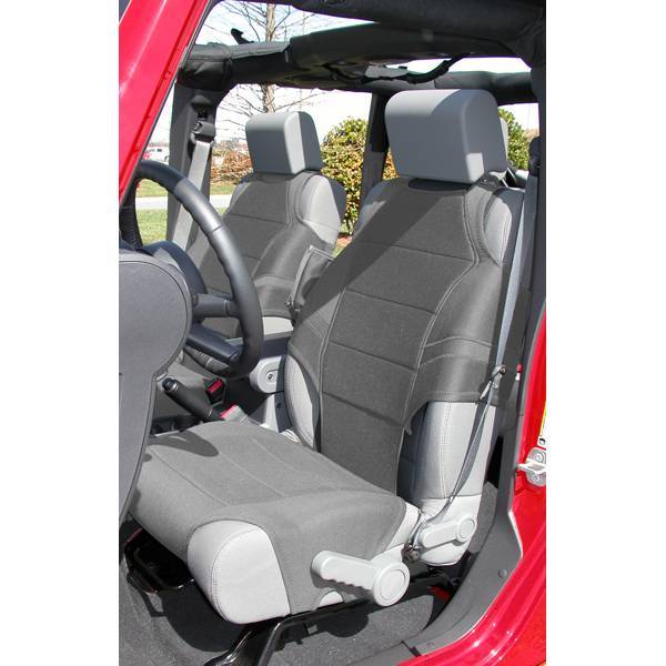 Rugged Ridge - Rugged Ridge 13235.32 Seat Vest Neoprene Front Pair Gray 2007-Up Wrangler With Airbag Will Also Work Without Airbag