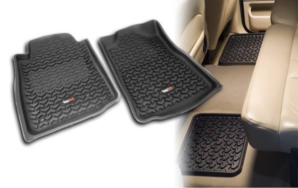 Rugged Ridge - Rugged Ridge 82987.60 All Terrain Floor Liner Kit Four Piece Black Toyota Tacoma 2005-2012 All Cabs Includes First And Second Row Liners