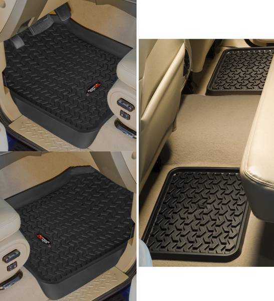 Rugged Ridge - Rugged Ridge 82987.25 All Terrain Floor Liner Kit Front And Rear Black Ford F150 Supercrew 2001-2003 Expedition 1997-2002 Lincoln Navigator 1999-2002 Blackwood 2002-2003