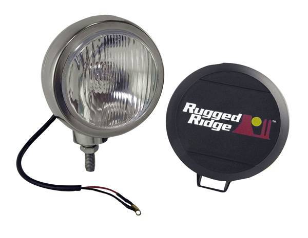 Rugged Ridge - Rugged Ridge 15206.01 Hid Off Road Fog Light 6-Inch Round Stainless Steel Single Light