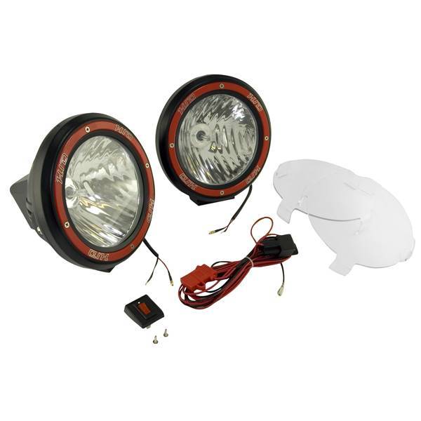 Rugged Ridge - Rugged Ridge 15205.53 Hid Off Road Fog Light Kit Pair Of Lights with Wiring Harness 7-In Round Black Composite Housing