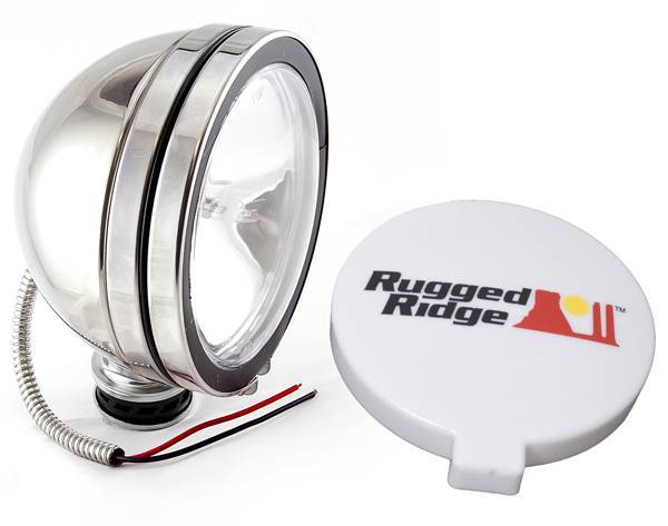 Rugged Ridge - Rugged Ridge 15208.01 Off Road Fog Light 6-In Round Stainless Steel 100W Single Light