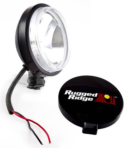 Rugged Ridge - Rugged Ridge 15207.10 Off Road Fog Light 6-In Slim Black 100W Single Light