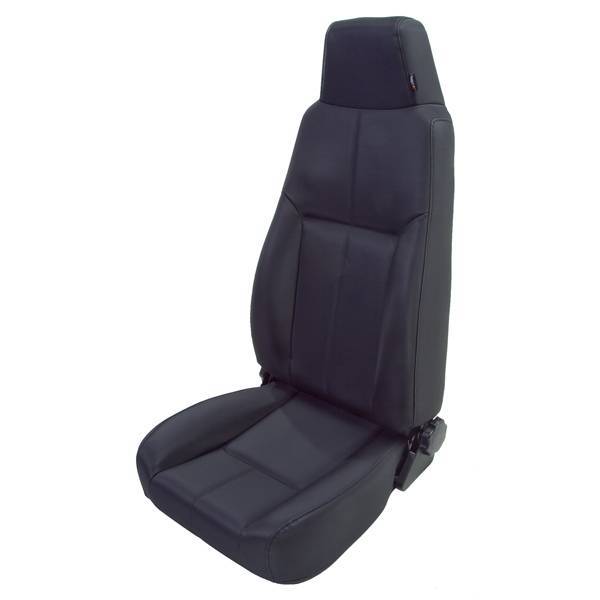 Rugged Ridge - Rugged Ridge 13403.15 Front Seat Factory Replacement With Recliner Late Model Head Rest Black Denim 1976-2002 CJ & Wrangler