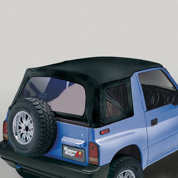 Rugged Ridge - Rugged Ridge 53723.15 XHD Replacement Soft Top Black Denim 1995-1998 Suzuki Sidekick/Geo Tracker 30 Mil Glass
